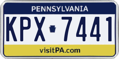 PA license plate KPX7441