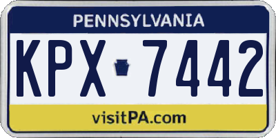 PA license plate KPX7442