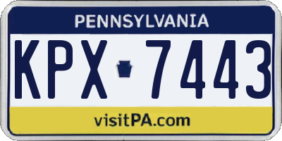 PA license plate KPX7443