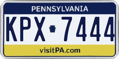 PA license plate KPX7444