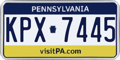 PA license plate KPX7445