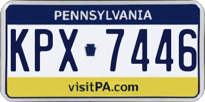 PA license plate KPX7446