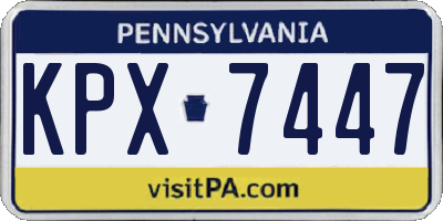 PA license plate KPX7447