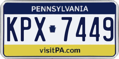 PA license plate KPX7449