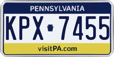 PA license plate KPX7455