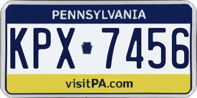 PA license plate KPX7456