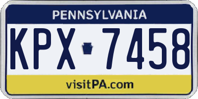 PA license plate KPX7458