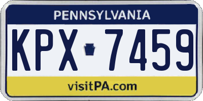 PA license plate KPX7459