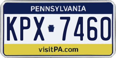 PA license plate KPX7460