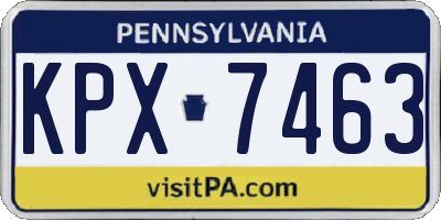 PA license plate KPX7463