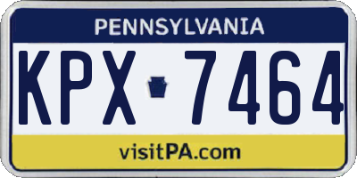 PA license plate KPX7464
