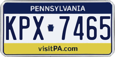 PA license plate KPX7465