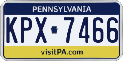 PA license plate KPX7466