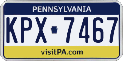 PA license plate KPX7467