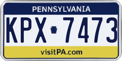 PA license plate KPX7473