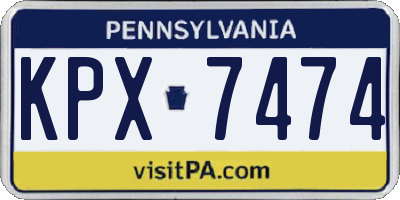 PA license plate KPX7474