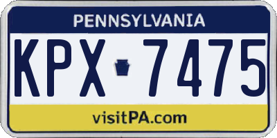PA license plate KPX7475