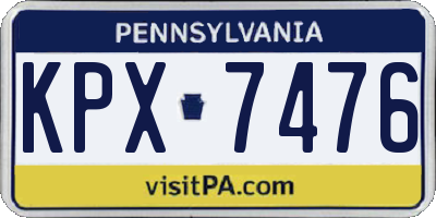 PA license plate KPX7476