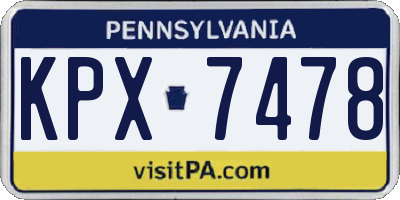 PA license plate KPX7478