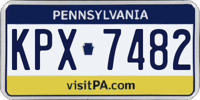 PA license plate KPX7482