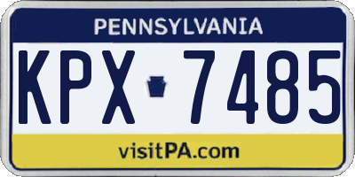 PA license plate KPX7485