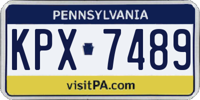 PA license plate KPX7489