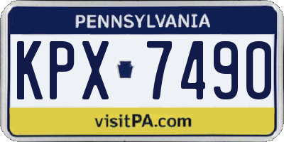 PA license plate KPX7490