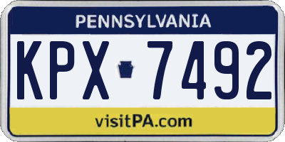 PA license plate KPX7492