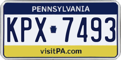 PA license plate KPX7493