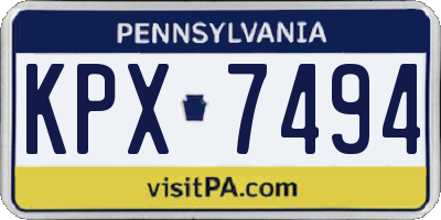 PA license plate KPX7494