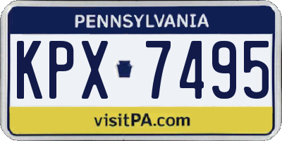 PA license plate KPX7495