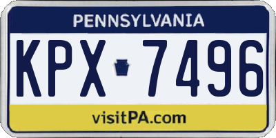 PA license plate KPX7496