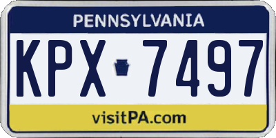 PA license plate KPX7497