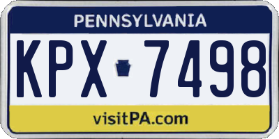 PA license plate KPX7498