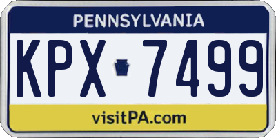 PA license plate KPX7499
