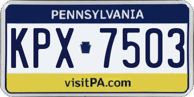 PA license plate KPX7503