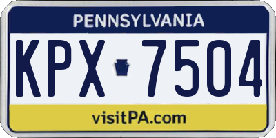 PA license plate KPX7504