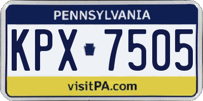 PA license plate KPX7505