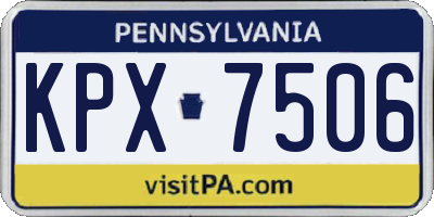 PA license plate KPX7506