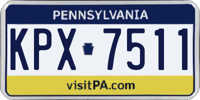 PA license plate KPX7511