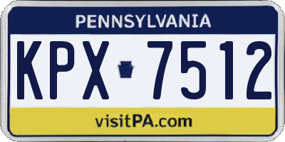 PA license plate KPX7512