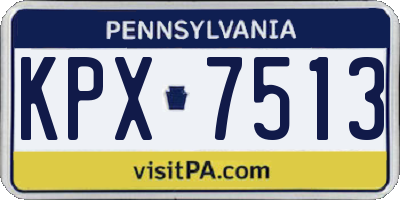 PA license plate KPX7513
