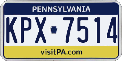 PA license plate KPX7514