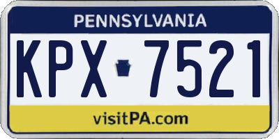 PA license plate KPX7521