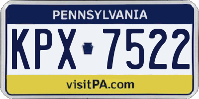 PA license plate KPX7522