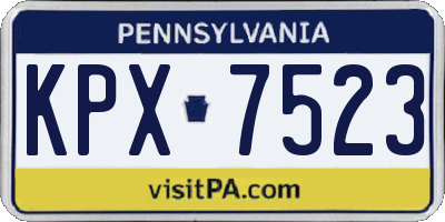 PA license plate KPX7523