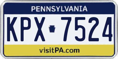 PA license plate KPX7524