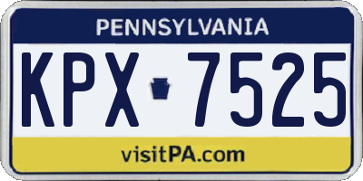 PA license plate KPX7525