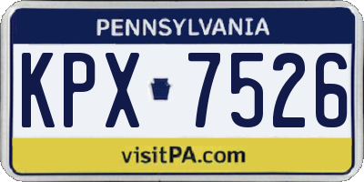 PA license plate KPX7526