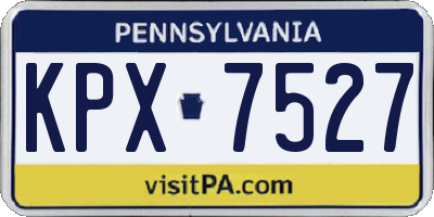 PA license plate KPX7527